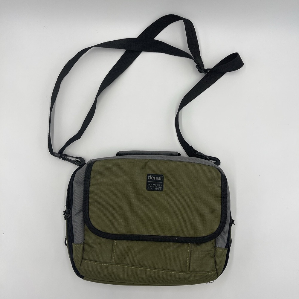 Denali Green Gray Tech Bag With Strap